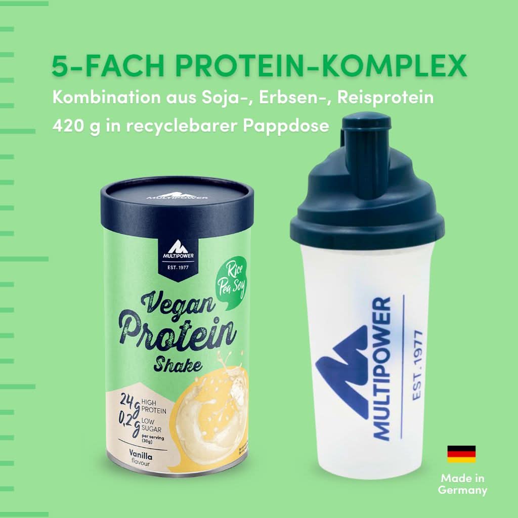 Vegan Vanille Protein Shake (420g) High Proteinpulver, 100% Vegan - Image 6